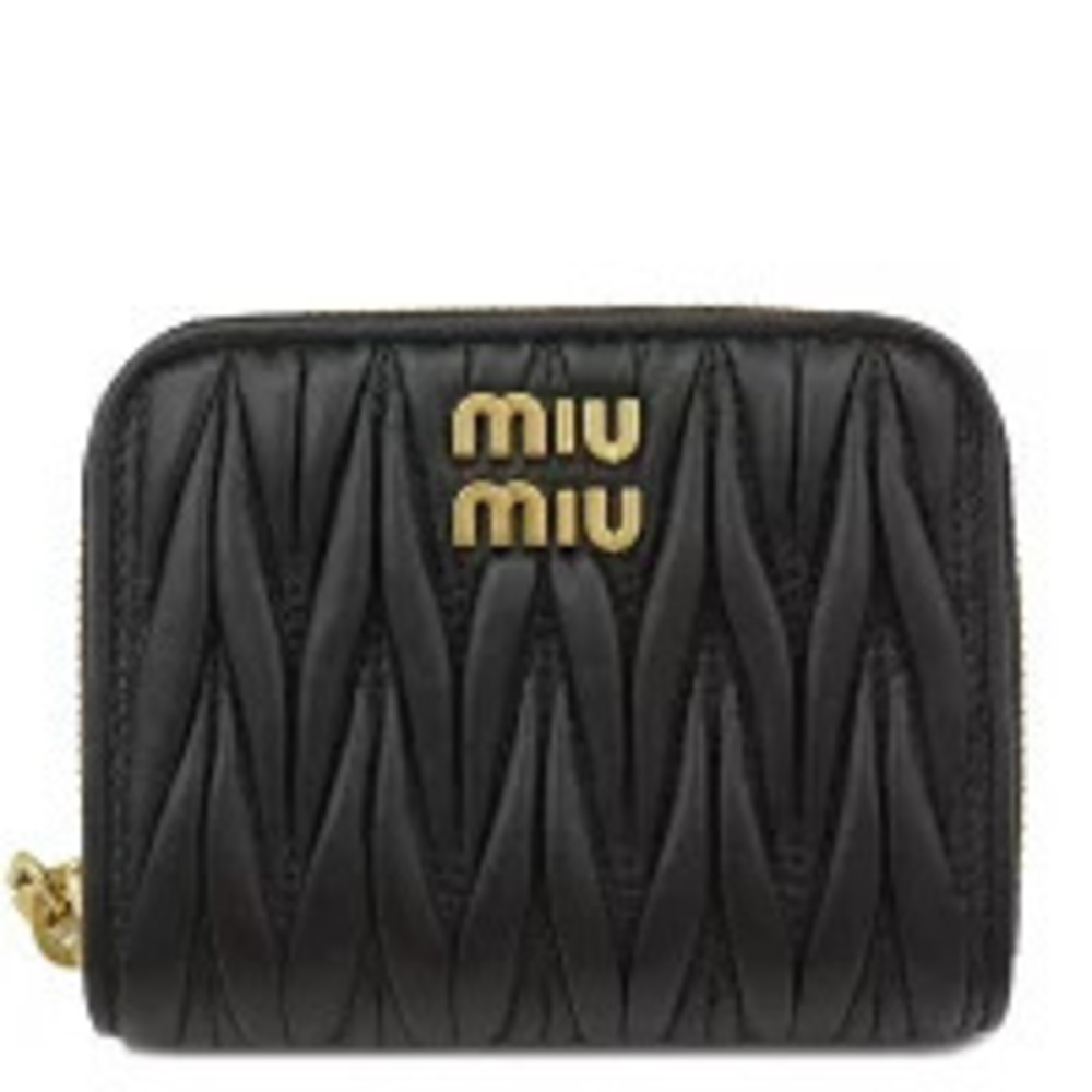 Miu Miu coin case Matelasse leather Nappa black purse